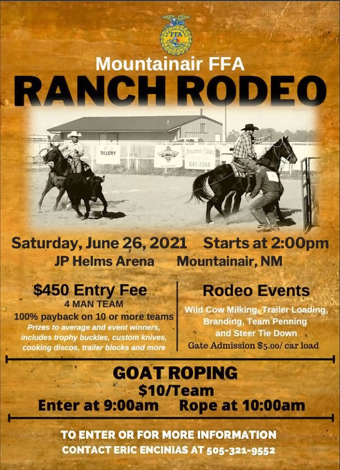 (This event has ended.) Mountainair FFA Ranch Rodeo Manzano Mountain